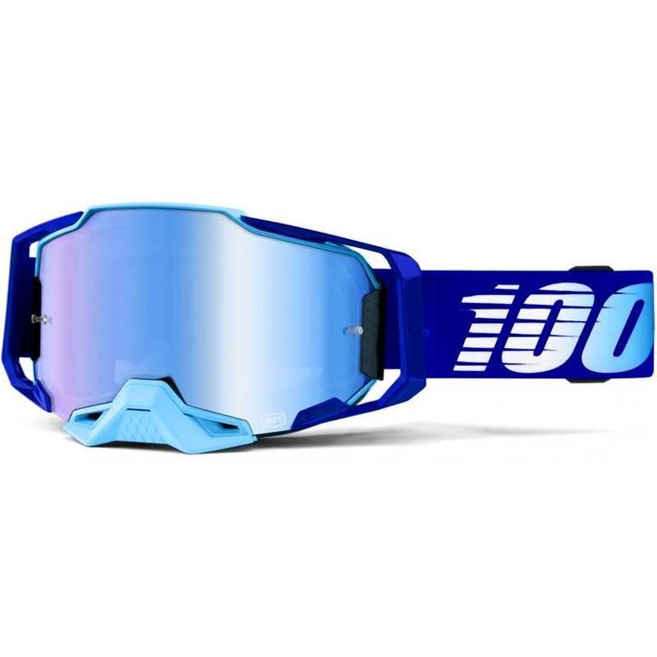 Motorcross Bril 100% Armega Royal Blauw met spiegellens, Motoren, Kleding | Motorkleding, Nieuw met kaartje, Motorcrosskleding
