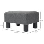 TRUUSK Zithocker Hocker Met Linnenlook Moderne Voetenbank Ge, Huis en Inrichting, Krukjes, Verzenden, Nieuw