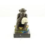 Figuur - Philosophierender Darwin-Affe – Bronze Skulptur -
