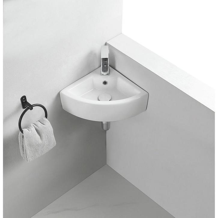 Wiesbaden Pallas - Hoekfontein - 44.5x32.5x13cm - Keramiek, Doe-het-zelf en Verbouw, Sanitair, Nieuw, Ophalen of Verzenden