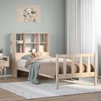vidaXL Bed met boekenkast zonder matras massief grenenhout, 90 cm, Eenpersoons, Bruin, Verzenden