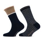 Meisjes sokken met glitters – 2 paar - Marine - 35-38, Nieuw