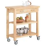 Keukentrolley Rubberhout met Lades & Planken – 80 cm, Huis en Inrichting, Verzenden, Nieuw
