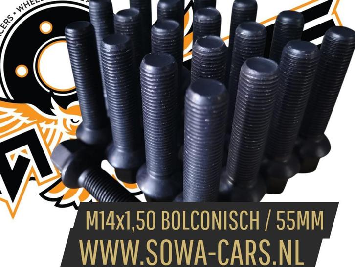 ZWARTE Wielbouten M14x1,50 Bolonisch 55mm ( M14 x 1,50 ), Auto diversen, Tuning en Styling, Ophalen of Verzenden