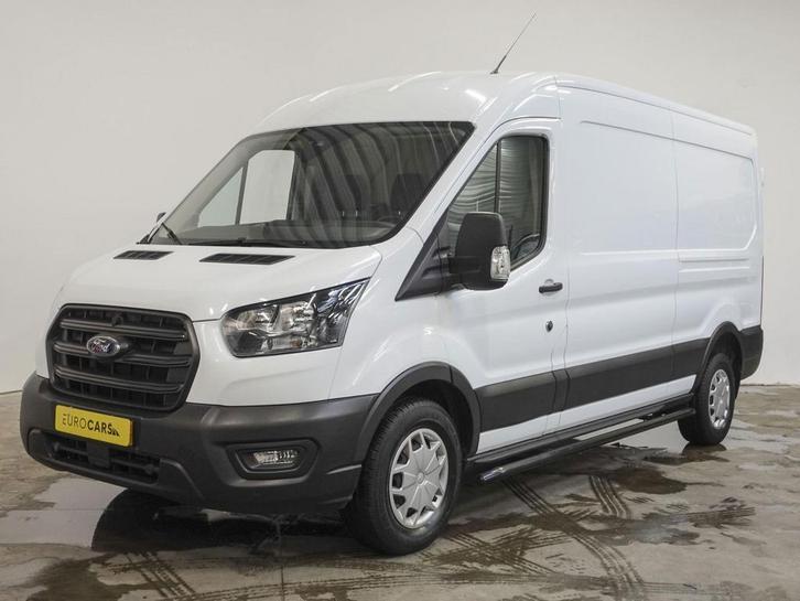 Ford Transit 330 2.0 TDCI L3H2 Trend, Auto's, Bestelauto's, Lease, Automaat, Wit, Financial lease, Stof, Diesel, Euro 6, Gebruikt