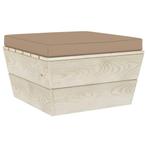 vidaXL Vloerpalletkussen 60x60x6 cm stof taupe