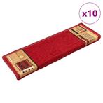 vidaXL Trapmatten zelfklevend 10 st 65x21x4 cm rood, Verzenden, Nieuw