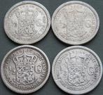 Nederland. Wilhelmina. 1/2 Gulden 1910-1912-1913-1919(4
