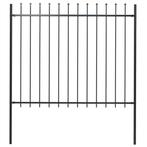 vidaXL Tuinhek met speren bovenkant 1,8 m staal zwart, Tuin en Terras, Schuttingen, Verzenden, Nieuw, IJzer, 2 meter of meer