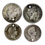 Griekenland. King Otto. A lot of 4x old Greek Silver coins,