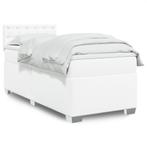 vidaXL Boxspring met matras kunstleer wit 90x190 cm, Overige materialen, 90 cm, Eenpersoons, Verzenden
