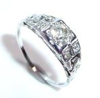 Ring - 18 karaat Witgoud -  0.70ct. tw. Diamant (Natuurlijk), Sieraden, Tassen en Uiterlijk, Antieke sieraden