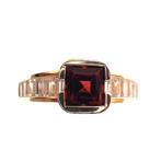 Gouden ring met zirconia stenen (geelgoud, fantasie), Sieraden, Tassen en Uiterlijk, Ringen, 18 tot 19, Gebruikt, Overige kleuren