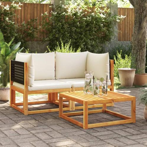 vidaXL Tuinhoekbanken met kussens 2 st massief acaciahout, Tuin en Terras, Tuinsets en Loungesets, Nieuw, Hardhout, Verzenden