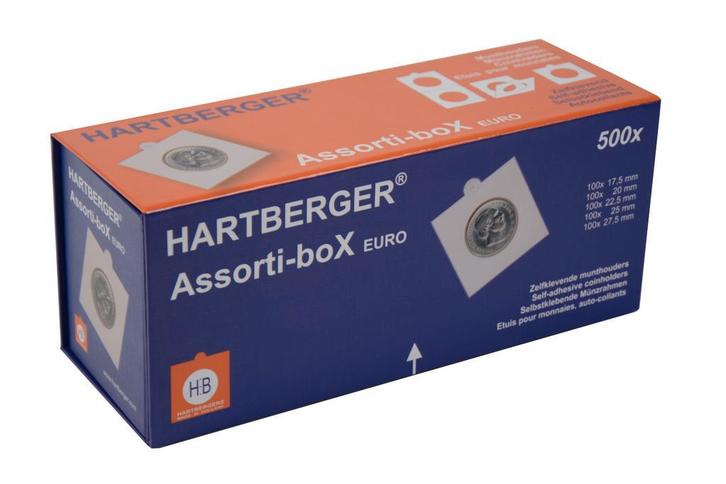 Hartberger Assortie-boX met 500x zelfklevende munthouders, Postzegels en Munten, Munten en Bankbiljetten | Toebehoren, Verzamelmap