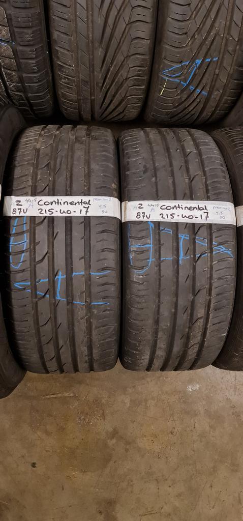 2x 215-40-17 Continental Zomer 5.5mm €40 Per Band 215 40 17, Auto-onderdelen, Banden en Velgen, 17 inch, Zomerbanden, 215 mm, Personenwagen