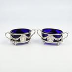 Zoutvaten met portretmedaillons - Zoutbakje (2) - .800, Antiek en Kunst