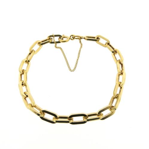 Gouden anker schakel armband | 19 cm (solide armband), Sieraden, Tassen en Uiterlijk, Armbanden, Overige kleuren, Gebruikt, Goud
