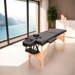 2 zone massagetafel met 5cm matras en houten frame - zwart, Sport en Fitness, Massageproducten, Verzenden, Nieuw