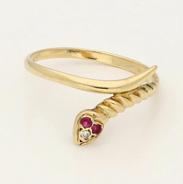 Zonder Minimumprijs - Ring - 18 karaat Geel goud Diamant, Sieraden, Tassen en Uiterlijk, Ringen