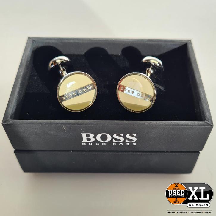 Hugo Boss Manchetknopen Wit met Doos | Nieuwstaat, Sieraden, Tassen en Uiterlijk, Oorbellen, Nieuw, Ophalen of Verzenden