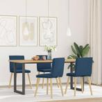 vidaXL Eetkamerstoelen 4 st stof blauw, Huis en Inrichting, Stoelen, Verzenden, Nieuw, Blauw