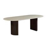 *WOONWINKEL* Eettafel Ovaal Travertin En Walnoot 220 Cm, Huis en Inrichting, Tafels | Eettafels, Verzenden, Nieuw