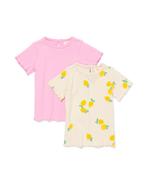 HEMA Baby T-shirts rib - 2 stuks ecru, Verzenden, Nieuw