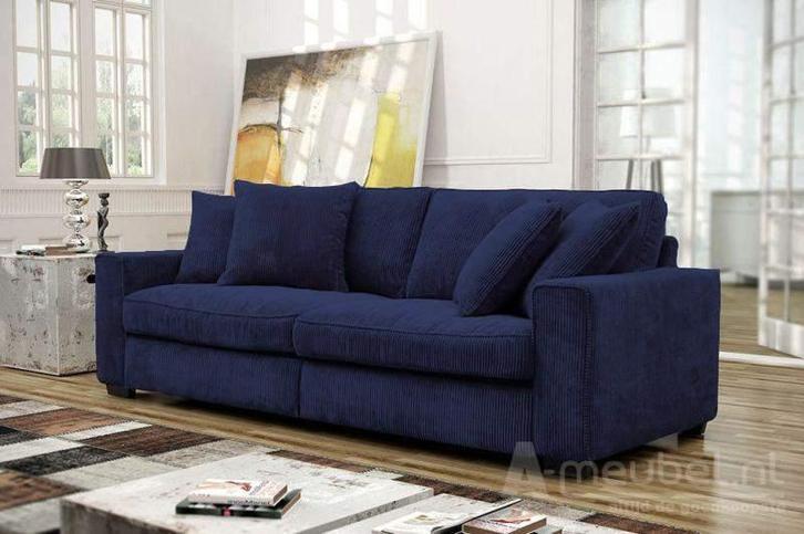 Bankstel Venlo - rechte banken - Blauw, Huis en Inrichting, Banken | Bankstellen, Nieuw, Stof