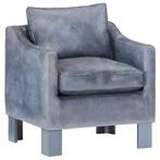 Grijze Lederen Armstoel | Retourdeal | Topdeal!, Huis en Inrichting, Fauteuils, Ophalen of Verzenden, Nieuw, Minder dan 75 cm