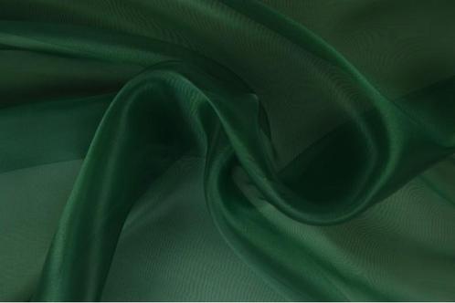 15 meter organza stof - Donkergroen, Hobby en Vrije tijd, Stoffen en Lappen, 120 cm of meer, 200 cm of meer, Groen, Nieuw, Polyester