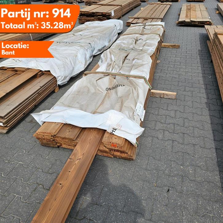 Thermo Vuren Zweeds Rabat 4800x185x12-22mm, Doe-het-zelf en Verbouw, Platen en Panelen, Ophalen of Verzenden