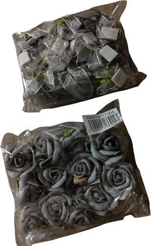 Mini Foam Roos Grijs Zelfklevend 2 cm Pak, Huis en Inrichting, Woonaccessoires | Kunstplanten en Kunstbloemen, Nieuw, Ophalen of Verzenden