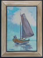 Freek van den Berg (1918-2000) - Bateau à fond plat, Antiek en Kunst
