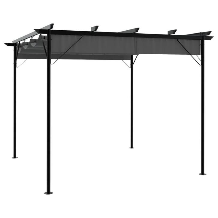 vidaXL Pergola met uittrekbaar dak 180 g/m² 3x3 m staal, Tuin en Terras, Palen, Balken en Planken, Nieuw, Verzenden