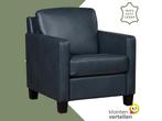 Leren fauteuil Smart - Granada Blue (blauw) - Poten hout, Nieuw, Ophalen of Verzenden, Bohemian, Eigentijds, Modern, Retro, 50 tot 75 cm