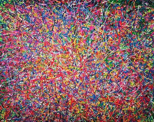 Giovanni Daurea (1955) - Abstract Labirinto GD 21 (XL), Antiek en Kunst, Kunst | Schilderijen | Modern