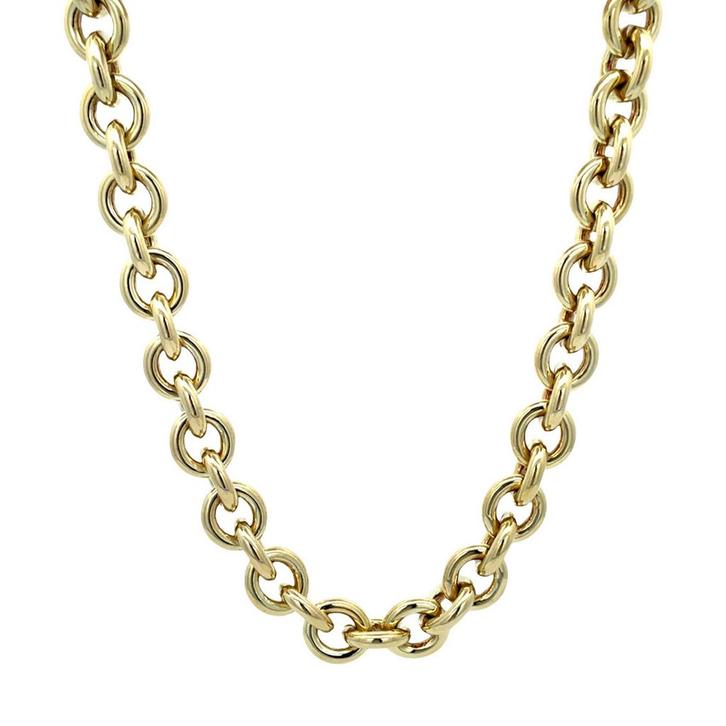 Zilgold collier 47.5 cm 14 karaat/ 925, Sieraden, Tassen en Uiterlijk, Kettingen, Zo goed als nieuw, Goud, Verzenden