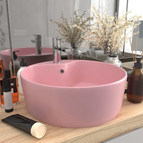 vidaXL Wastafel met overloop 36x13 cm keramiek matroze, Doe-het-zelf en Verbouw, Sanitair, Nieuw, Verzenden