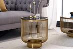 Filigraan design bijzettafel VARIATION 50cm goud metaal rond, Huis en Inrichting, Tafels | Salontafels, Ophalen of Verzenden, Nieuw