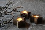 Star waxinelichthouder teak wood 11 cm, Huis en Inrichting, Woonaccessoires | Kandelaars en Kaarsen, Ophalen of Verzenden, Nieuw