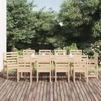 vidaXL 11-delige Tuinset massief grenenhout, Verzenden, Nieuw, Meer dan 8 zitplaatsen, Tuinset