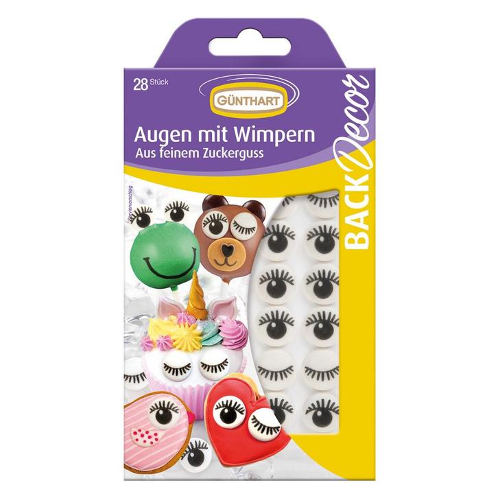 Günthart Suikerfiguren Oogjes met Wimpers 28st. (Ø17mm), Hobby en Vrije tijd, Taarten en Cupcakes maken, Nieuw, Verzenden