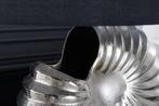 Design tafellamp SHELL 60cm zilverzwart metalen stoffen kap, Huis en Inrichting, Lampen | Tafellampen, Nieuw, Ophalen of Verzenden