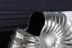 Design tafellamp SHELL 60cm zilverzwart metalen stoffen kap, Huis en Inrichting, Lampen | Tafellampen, Ophalen of Verzenden, Nieuw