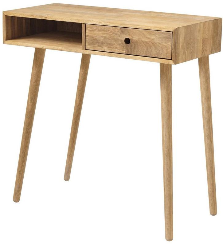 Nova Design Agra Massief Eiken Sidetable met Lade, Huis en Inrichting, Tafels | Sidetables, Ophalen of Verzenden