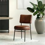 Set van 6 Leren eetkamerstoelen Rondo - Granada Cognac, Ophalen of Verzenden, Nieuw, Leer, Vijf, Zes of meer stoelen