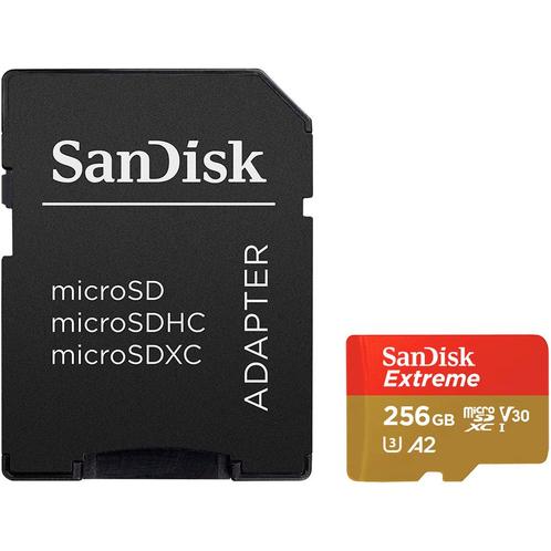 SanDisk Extreme MicroSDXC 256GB+SD Adapter, Audio, Tv en Foto, Fotografie | Geheugenkaarten, Overige typen, Nieuw, Ophalen of Verzenden