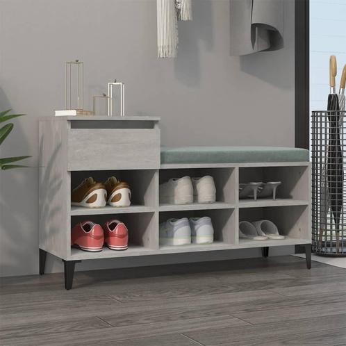 vidaXL Schoenenkast 102x36x60 cm bewerkt hout betongrijs, Huis en Inrichting, Kasten | Schoenenrekken, Nieuw, Verzenden