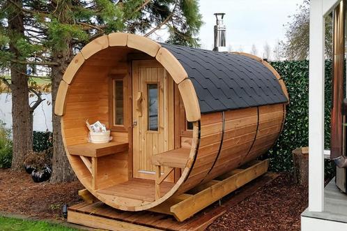 Barrel sauna | Ton sauna | Thermowood | Snelle opwarmtijd, Sport en Fitness, Sauna, Fins of Traditioneel, Complete sauna, Nieuw